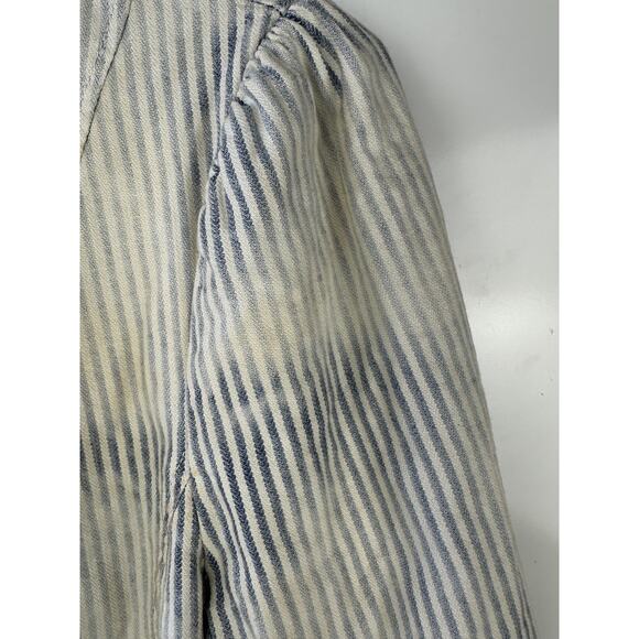 Free People Distressed Factory Bleached Out Indigo Cassie Jacket Crop Medium - Picture 8 of 16